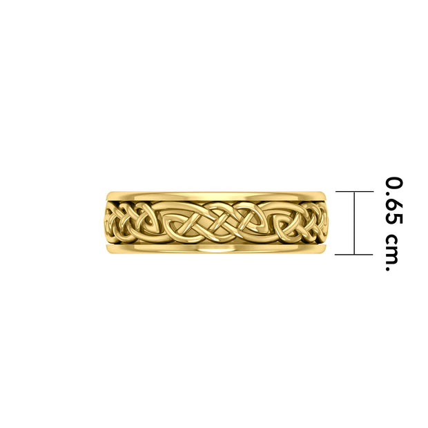 14 K Solid Gold Celtic Spinner Band Ring GRI770