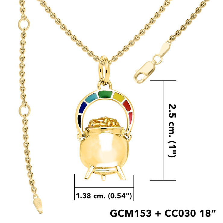 Dazzling Elegance: Solid Gold Goddess Danu Necklace by Peter Stone Jewelry – Unveiling the Allure of the Rainbow's Golden Secret GSE191