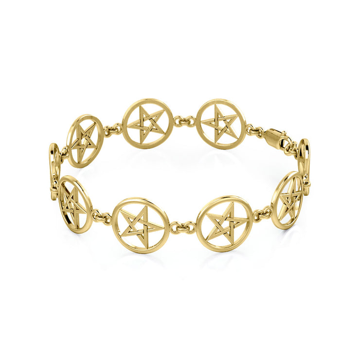 Large Pentacle 14K Gold Bracelet GTBG018