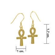 Ankh Spiritual Solid Gold Earrings GTE1157
