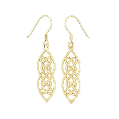 Celtic Hearts Entwined Solid Gold Earrings GTE121