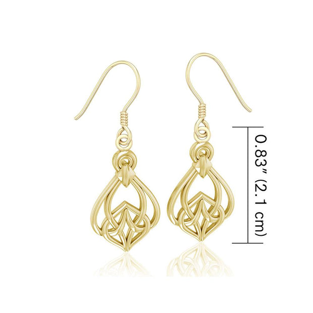 Celtic Knotwork Solid Gold Earrings GTE140