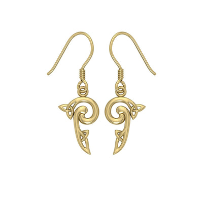 Celtic Triskele Solid Gold Earrings GTE2141