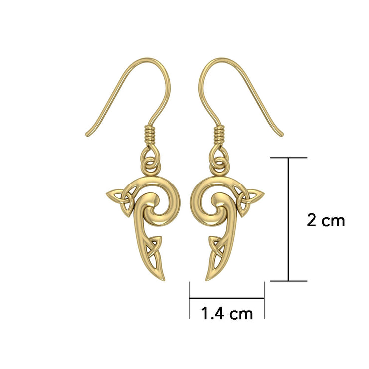 Celtic Triskele Solid Gold Earrings GTE2141