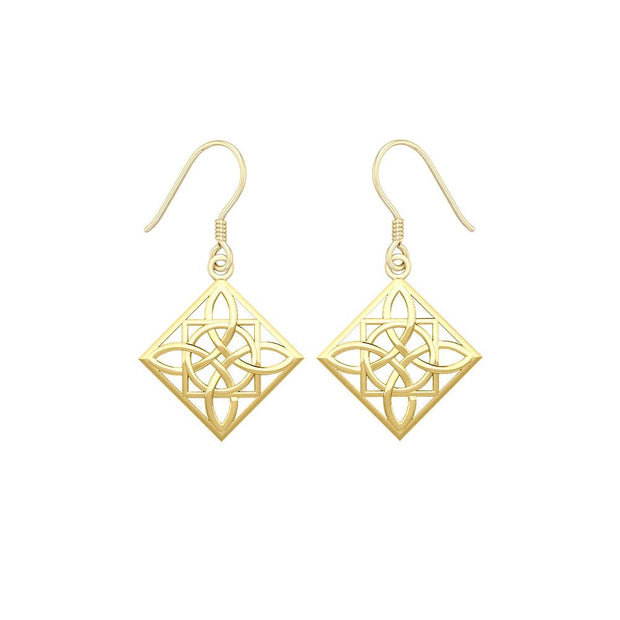 Celtic Knotwork Solid Gold Earrings GTE220