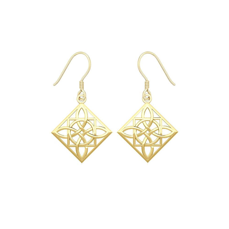 Celtic Knotwork Solid Gold Earrings GTE220