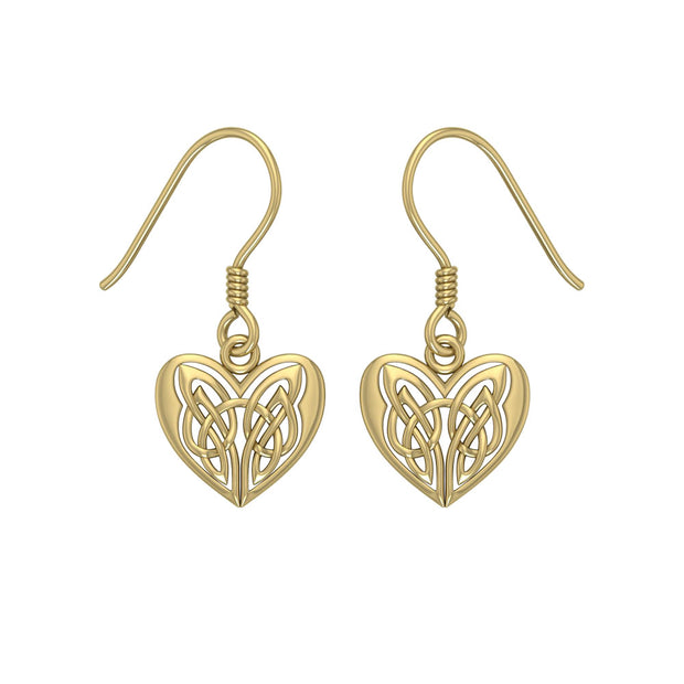 Eternal Heart Celtic Knots Solid Gold Earrings GTE2935