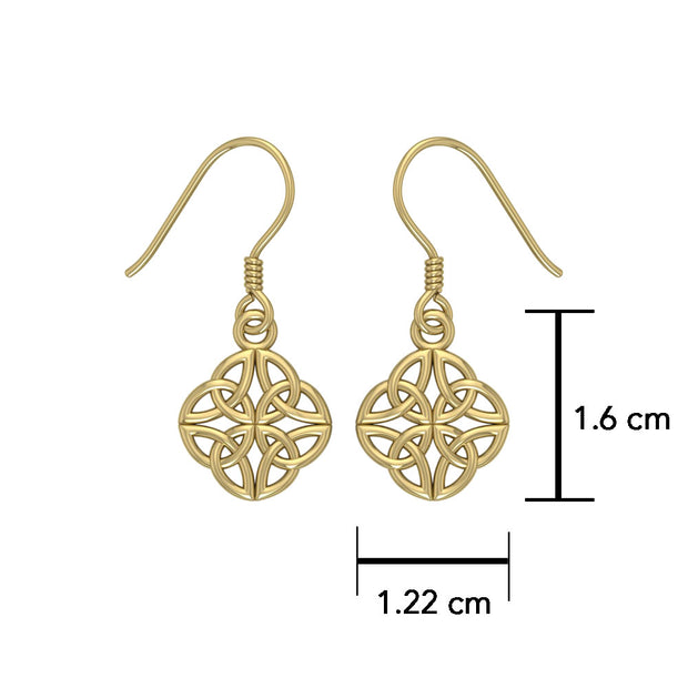 Celtic Knotwork Solid Gold Earrings GTE462