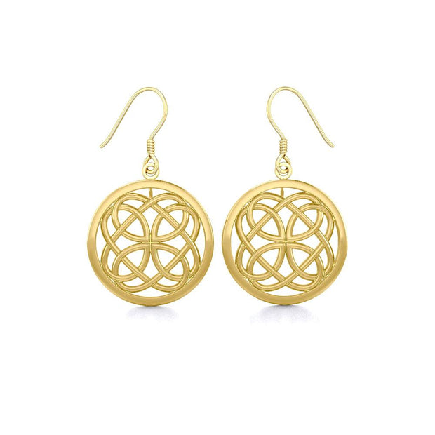 Celtic Knotwork Solid Gold Earrings GTE589