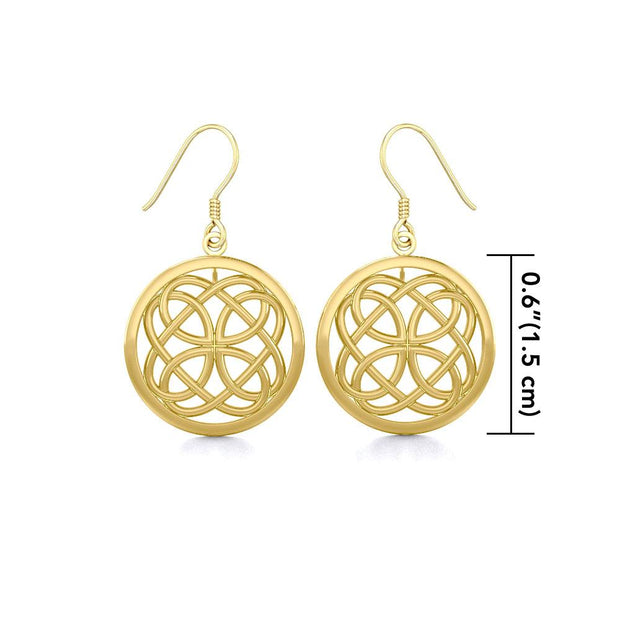 Celtic Knotwork Solid Gold Earrings GTE589