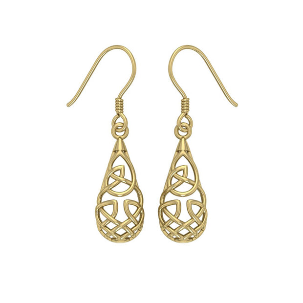 Celtic Knotwork Solid Gold Earrings GTE682