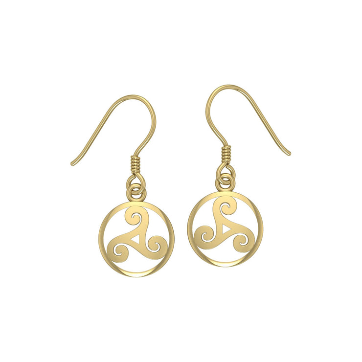 Celtic Threefold Solid Gold Earrings GTE854