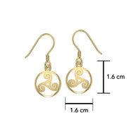 Celtic Threefold Solid Gold Earrings GTE854