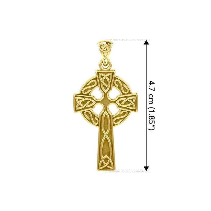 Celtic Knotwork Cross Yellow Gold Pendant GTP037