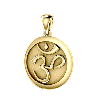Discover Inner Peace: Om Meditation Solid Gold Pendant - Peter Stone | Embrace Serenity and Spiritual Balance GTP1229