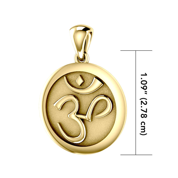 Discover Inner Peace: Om Meditation Solid Gold Pendant - Peter Stone | Embrace Serenity and Spiritual Balance GTP1229