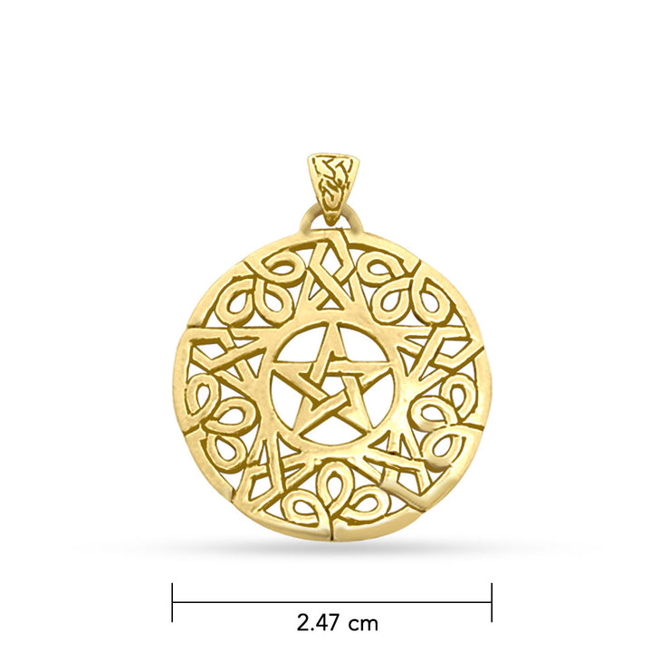 Solid Gold Celtic Pentacle Pendant GTP1306