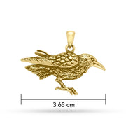 Haunted by the Mythical Raven Gold Jewelry Pendant GTP1439