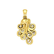 A mystical flexibility ~ Solid Gold Octopus Pendant Jewelry GTP1706