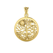 Embrace the Symbol of Renewal: Celtic Tree of Life Solid Gold Pendant - GTP3109 | Connect with Nature's Eternal Cycle