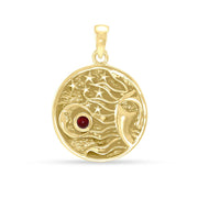 Sun Moon Stars Gold Pendant GTP3146