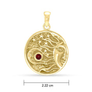 Sun Moon Stars Gold Pendant GTP3146