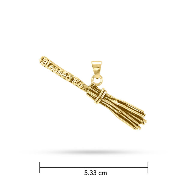 Gold Broomstick Pendant GTP3303