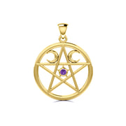 Gold Pentagram Pentacle Pendant GTP469