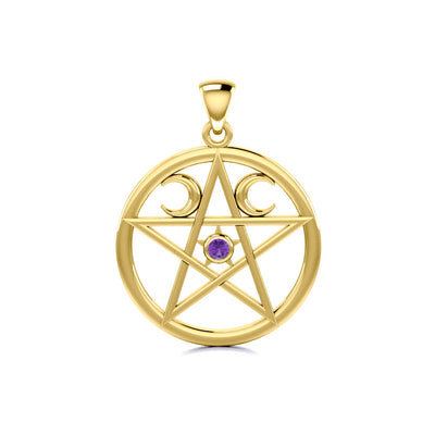 Gold Pentagram Pentacle Pendant GTP469