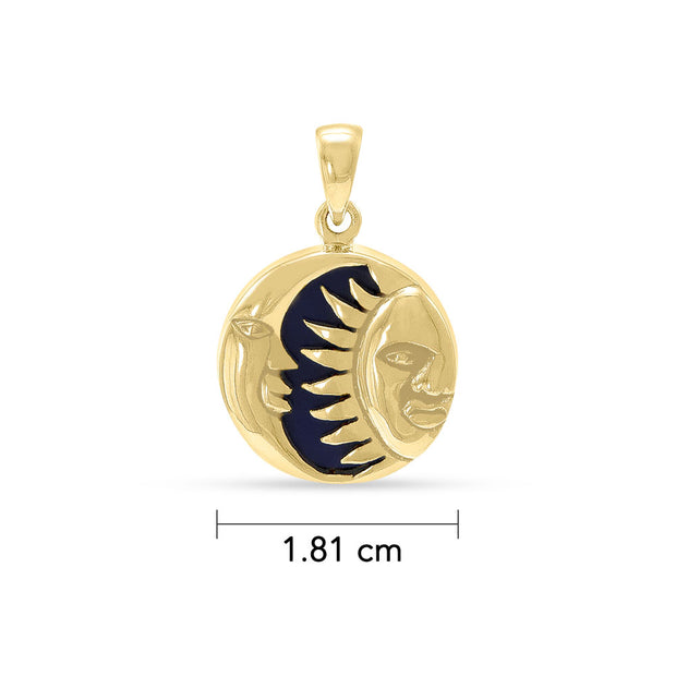 Sun Moon Flip Gold Pendant GTP574