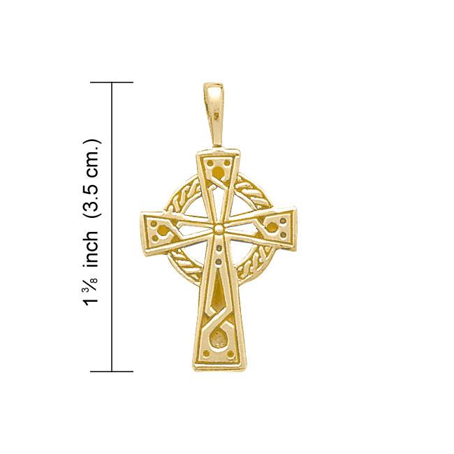 Celtic Knotwork Cross Solid Gold Pendant GTP630