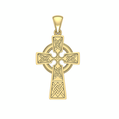 Celtic Knotwork Cross Solid Gold Pendant GVP001
