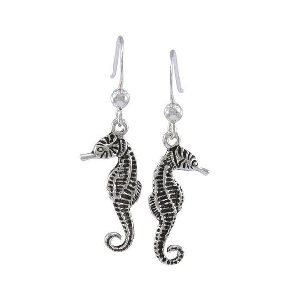 Sterling Silver Seahorse Hook Earrings JE057