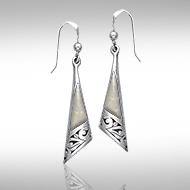 Silver Filigree Earrings with Inlay JE198