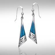 Silver Filigree Earrings with Inlay JE198