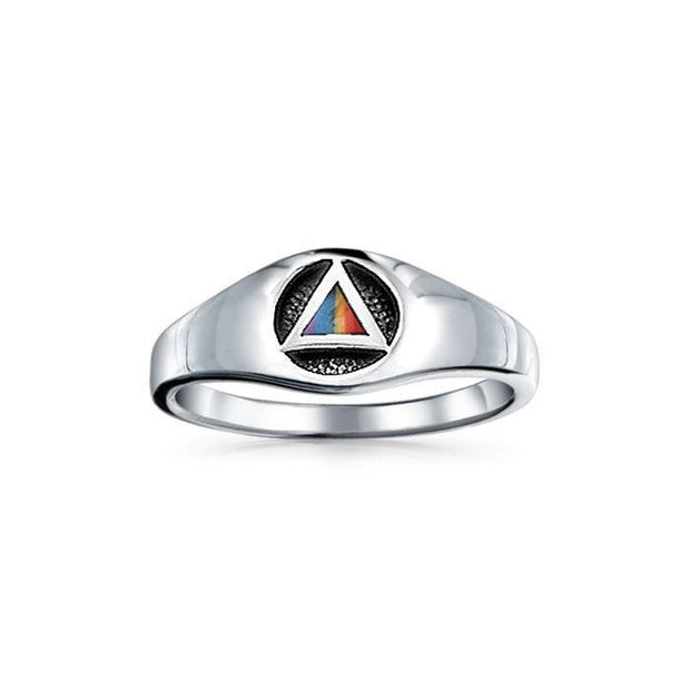 Triangle Symbol with Inlay ~ Sterling Silver Ring JR126 Ring