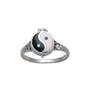 Yin Yang Sterling Silver Poison Ring JR270