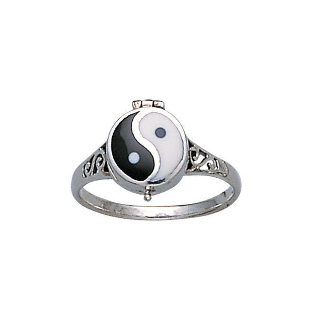 Yin Yang Sterling Silver Poison Ring JR270