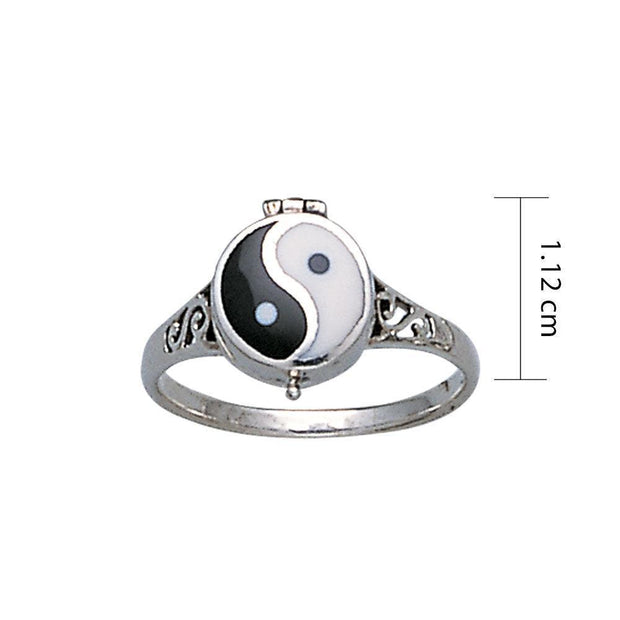 Yin Yang Sterling Silver Poison Ring JR270