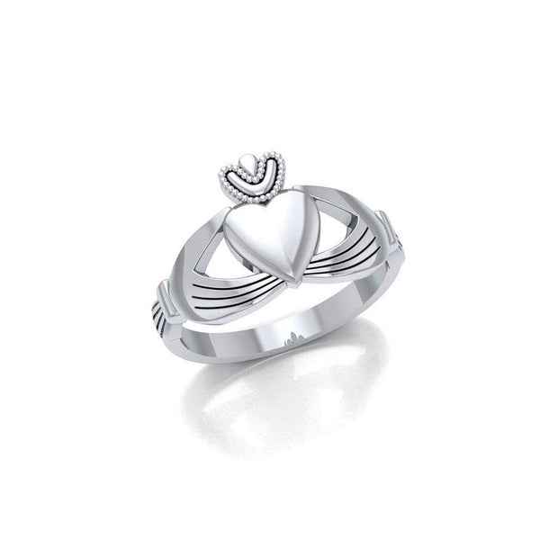 Take my love for a lifetime ~ Celtic Knotwork Irish Claddagh Sterling Silver Ring JR348