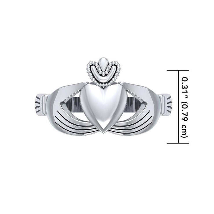 Take my love for a lifetime ~ Celtic Knotwork Irish Claddagh Sterling Silver Ring JR348