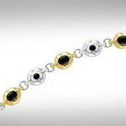 Black Magic Elegant Ovals Silver & Gold Bracelet MBL094