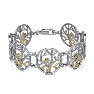 We are born to embrace the Tree of Life ~ 14k Gold accent and Sterling Silver Jewelry Bracelet