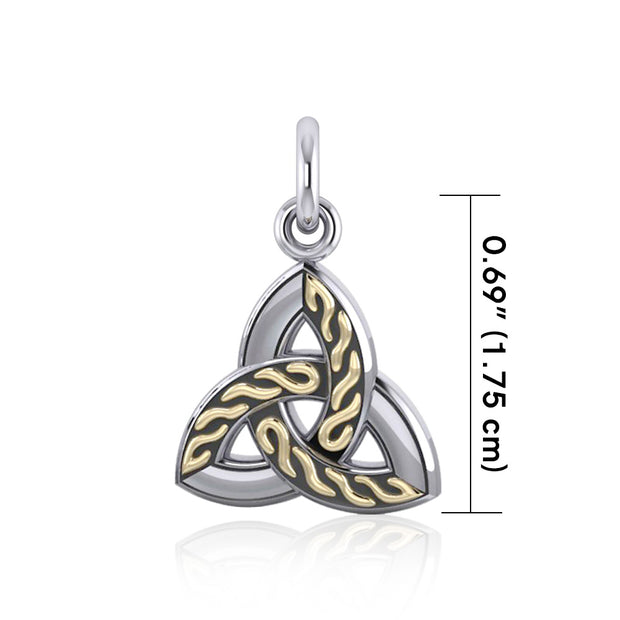 Awe-inspired by the Holy Trinity ~ Celtic Knotwork Trinity Sterling Silver Charm Jewelry with 18k Gold accent MCM179
