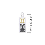 Gemini Silver and Gold Charm MCM297