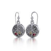 Peace Sign Steampunk Silver and Gold Accent Earrings MER1373