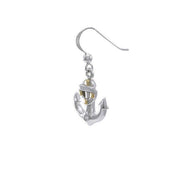 Anchor and Lifebuoy Sterling Silver with Gold Accents Hook Earrings MER1501