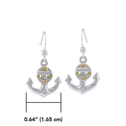 Anchor and Lifebuoy Sterling Silver with Gold Accents Hook Earrings MER1501 - Jewelry