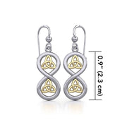Infinity with Trinity Knot Silver and Gold Earrings MER1736