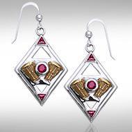 Twin Engine Silver and Gold Earrings MER186